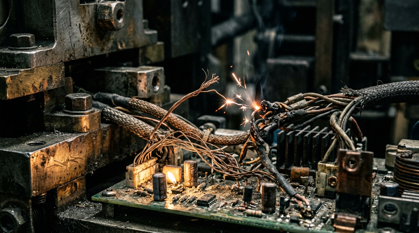 failing machinery representing cellular breakdown
