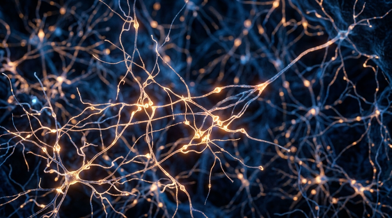 Neural network connections with glowing synapses