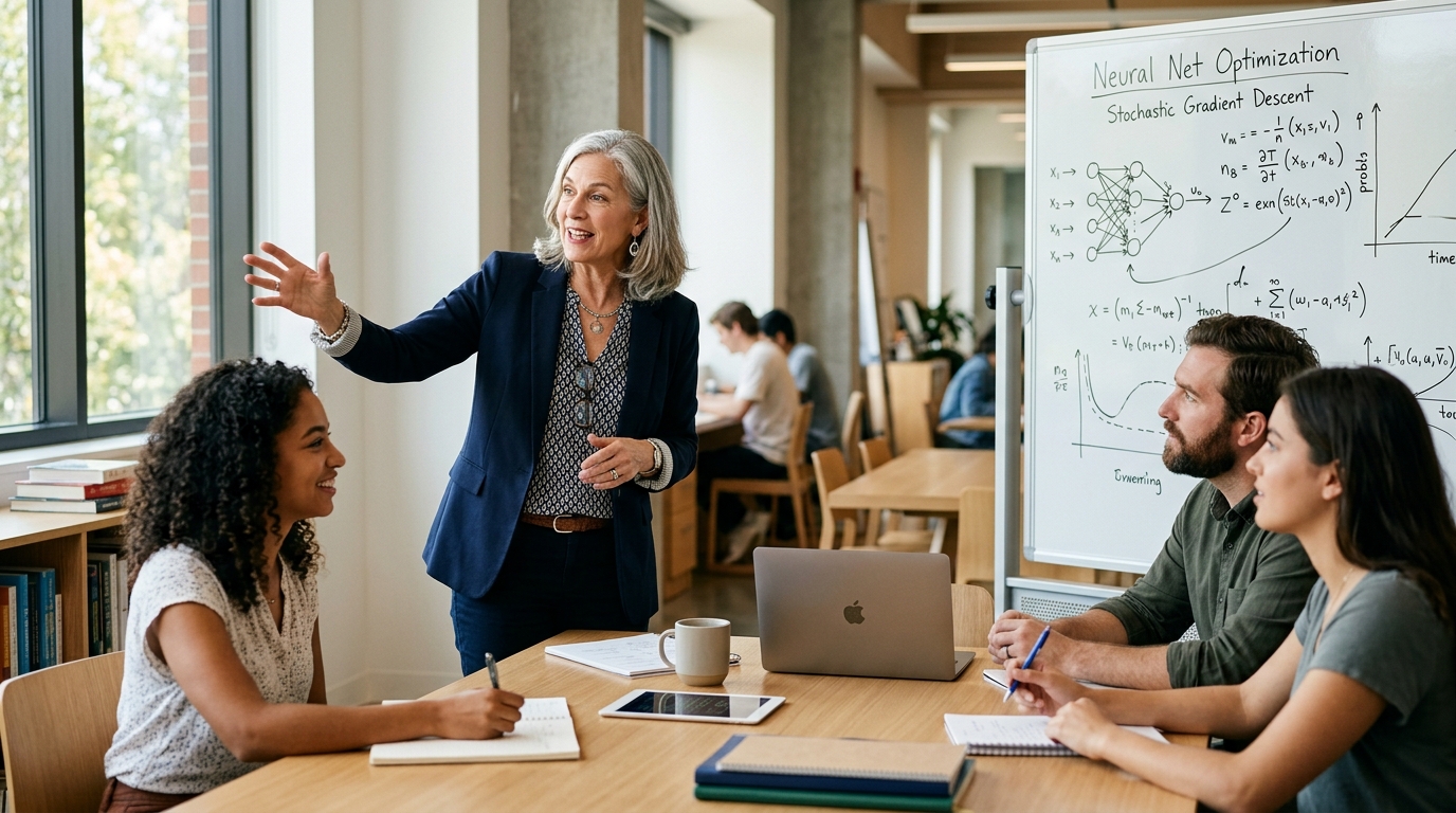 Mature professional teaching with sharp mental acuity