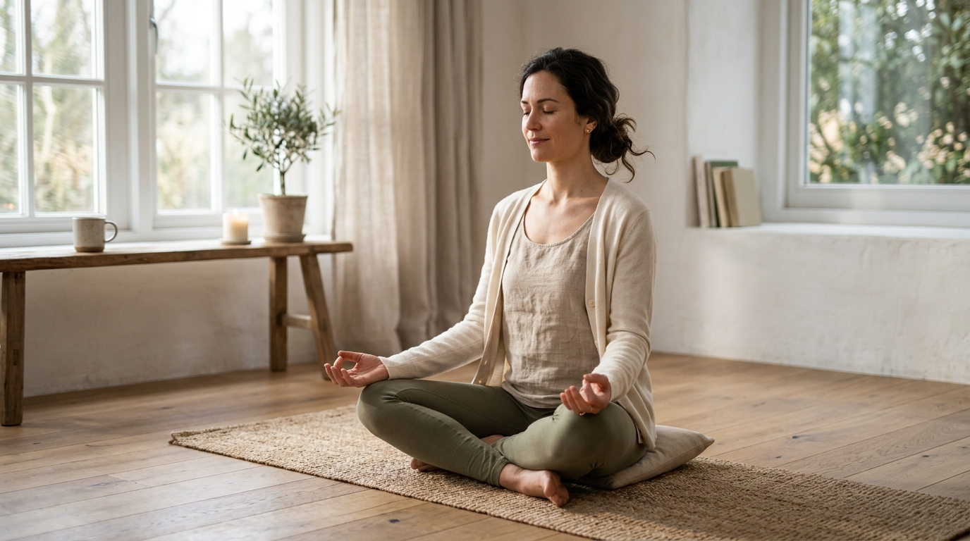 woman in peaceful meditation pose