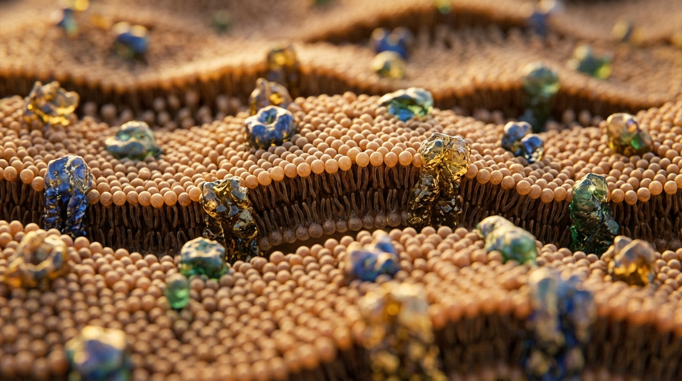 cellular membrane structure phospholipid layers close up