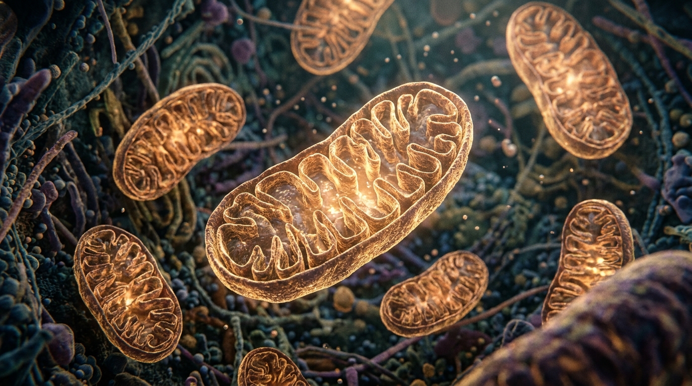 cellular mitochondria energy production microscopic detail view