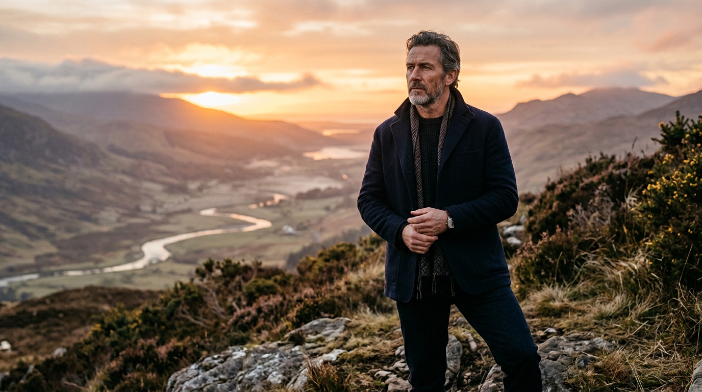 contemplative man sunrise looking forward cellular renewal decision