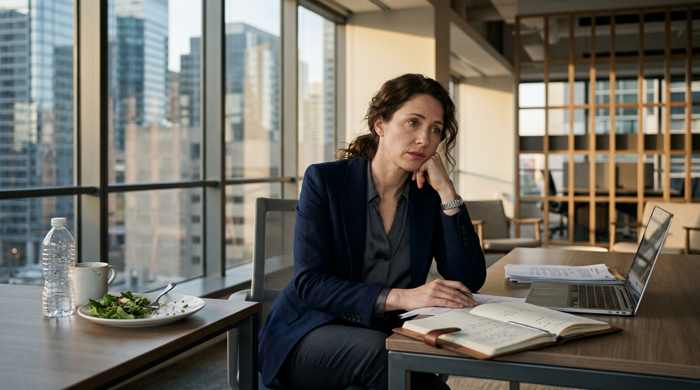 professional woman experiencing afternoon energy decline