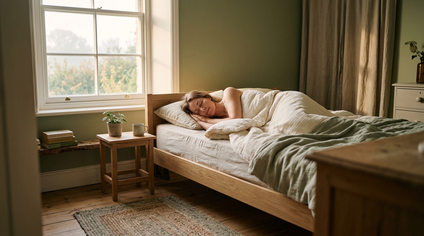 woman sleeping peacefully natural cellular renewal rest