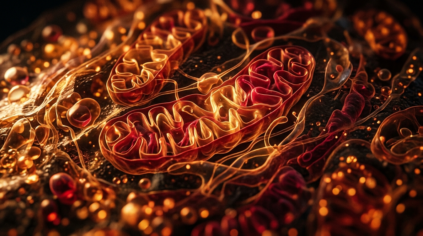 cellular structures suggesting mitochondrial energy production