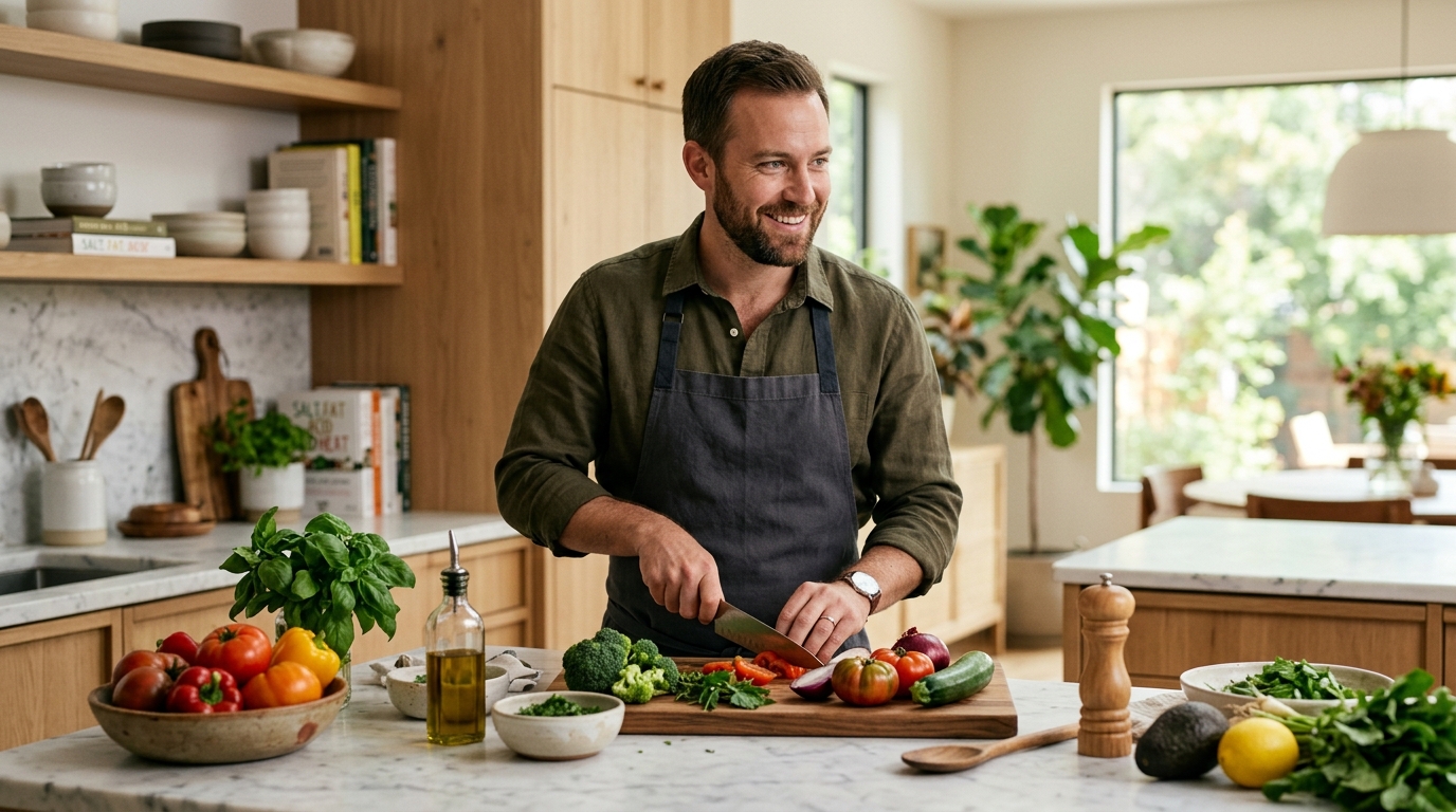 man preparing healthy meal metabolic reset nutrition