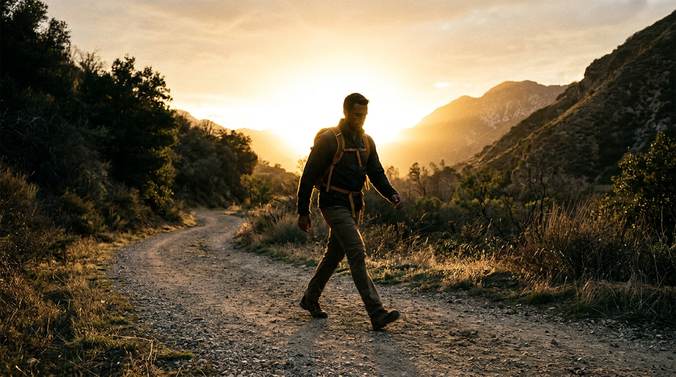 man walking toward light representing cellular renewal journey