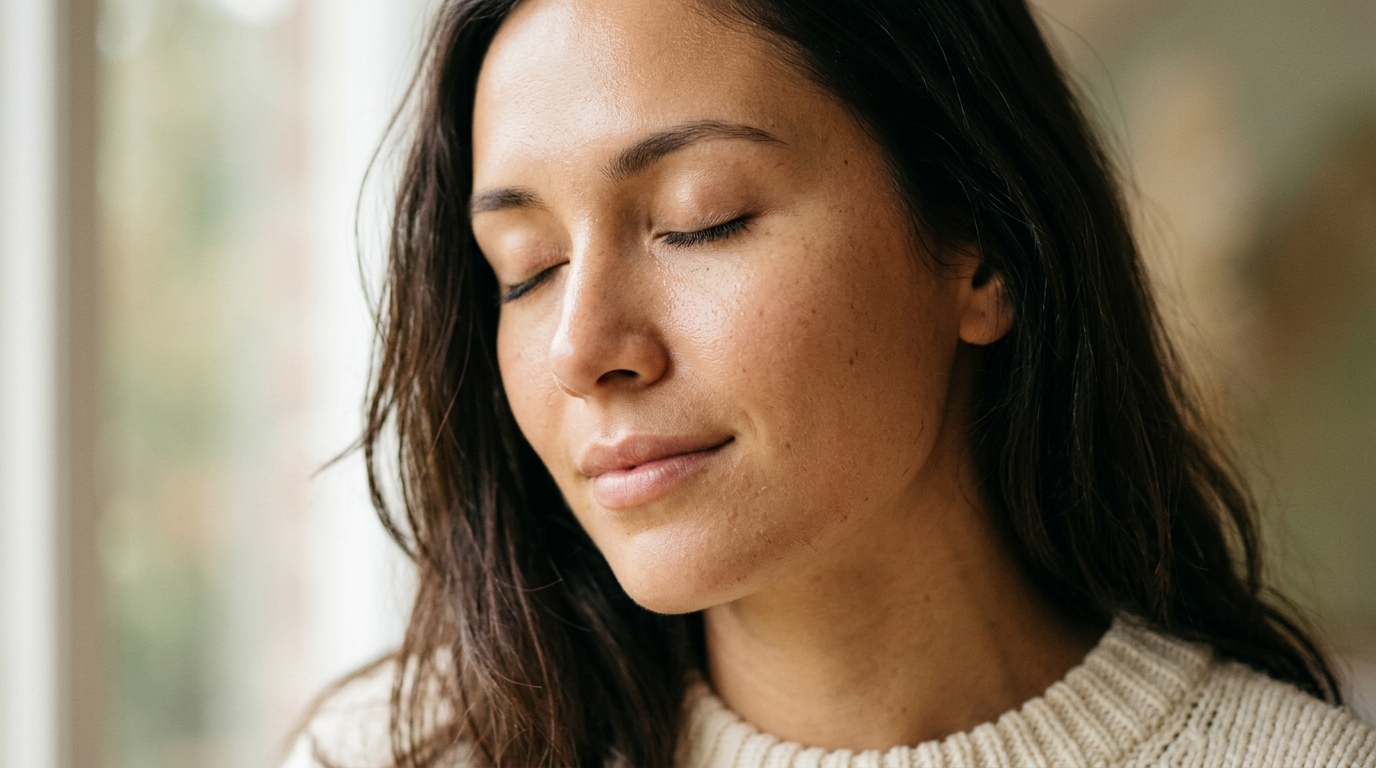 woman peaceful cellular protection inflammation
