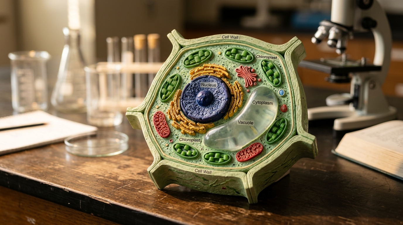 detailed cellular structure showing energy production mechanisms
