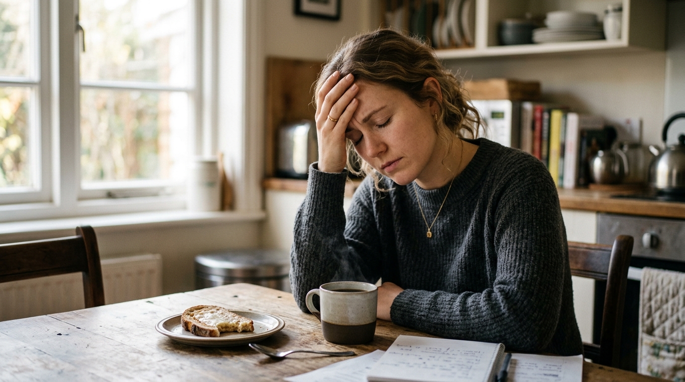 woman experiencing morning mental fatigue
