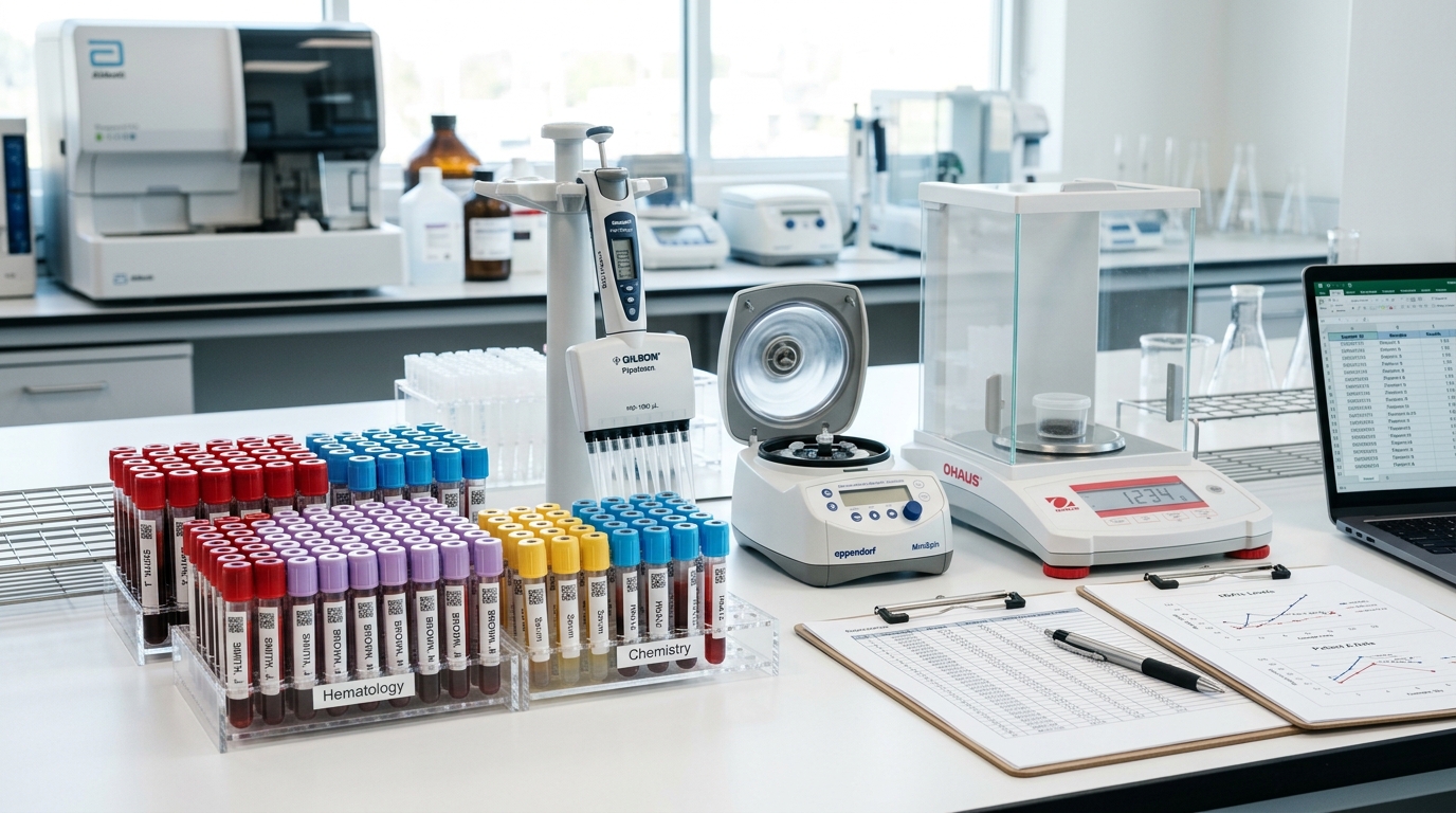 clinical laboratory blood vials scientific measurement tools