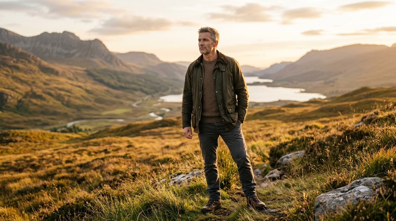 Man standing confidently in natural golden hour light