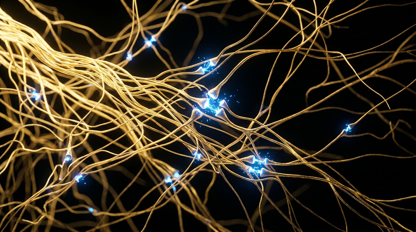 neural pathways with synaptic activity visualization