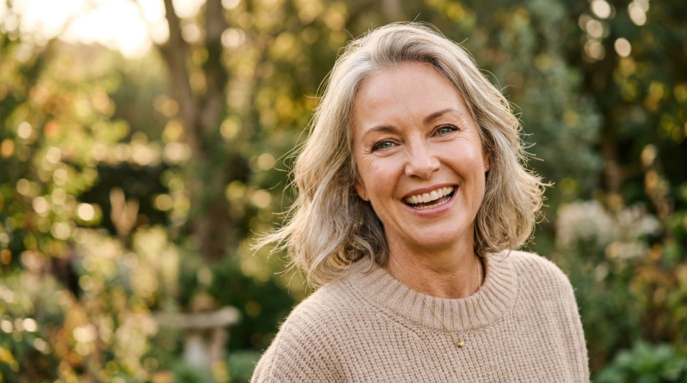 woman with radiant health and genuine vitality