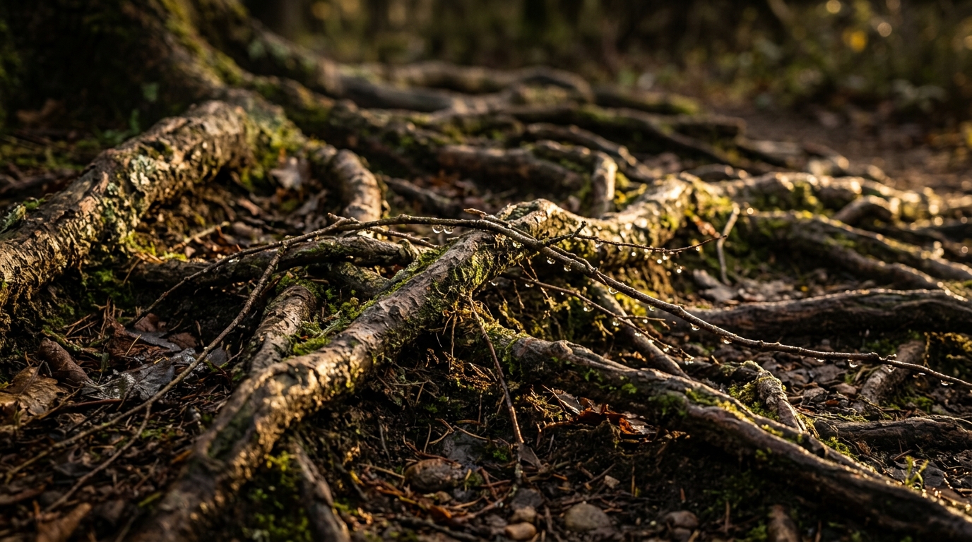 intricate network of natural pathways representing circulation