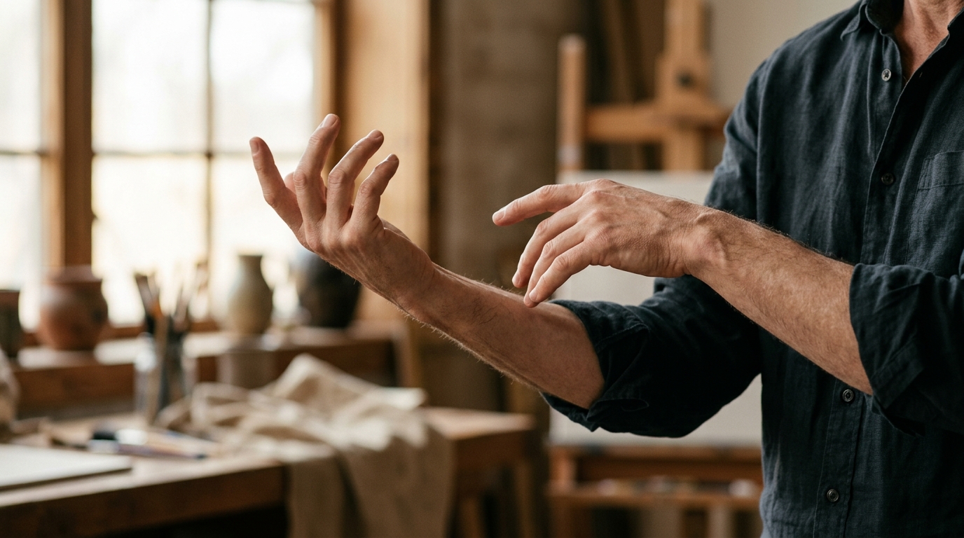 man hands fluid motion joint articulation smooth