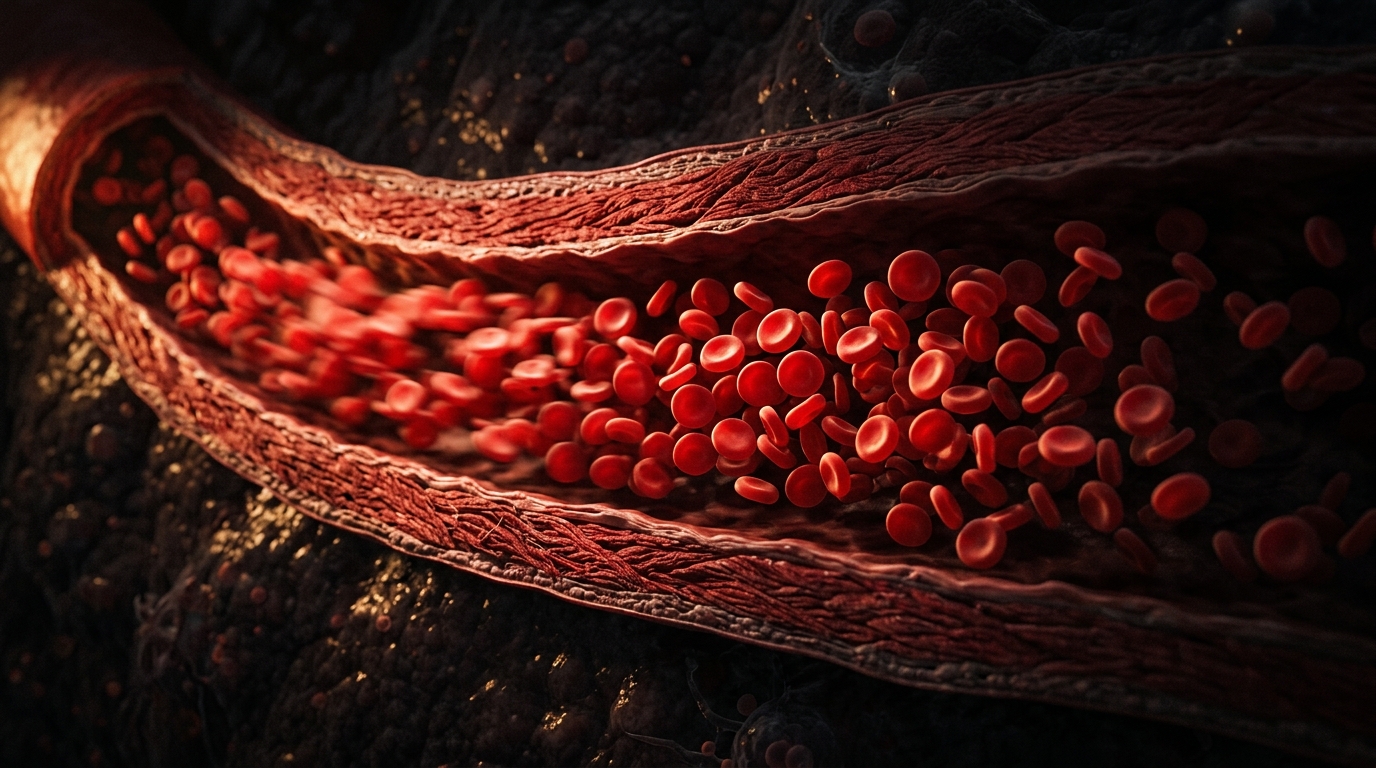 Blood vessels showing healthy circulation flow