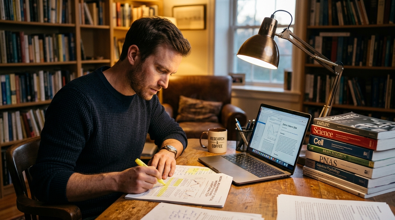 man researching mitochondrial health supplements