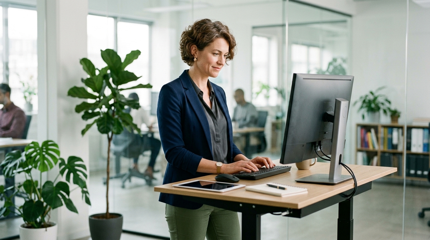 woman working with focused energy and clarity