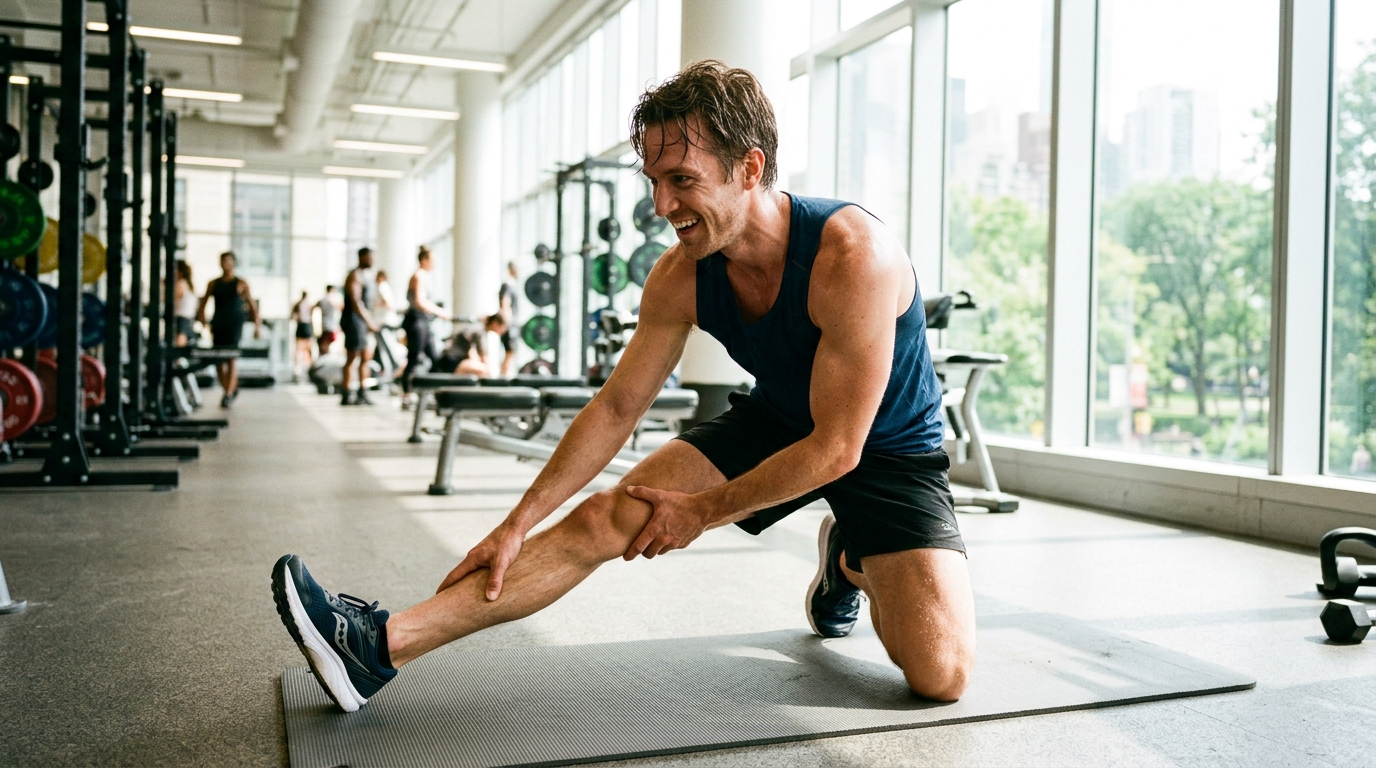 man stretching with renewed energy after exercise