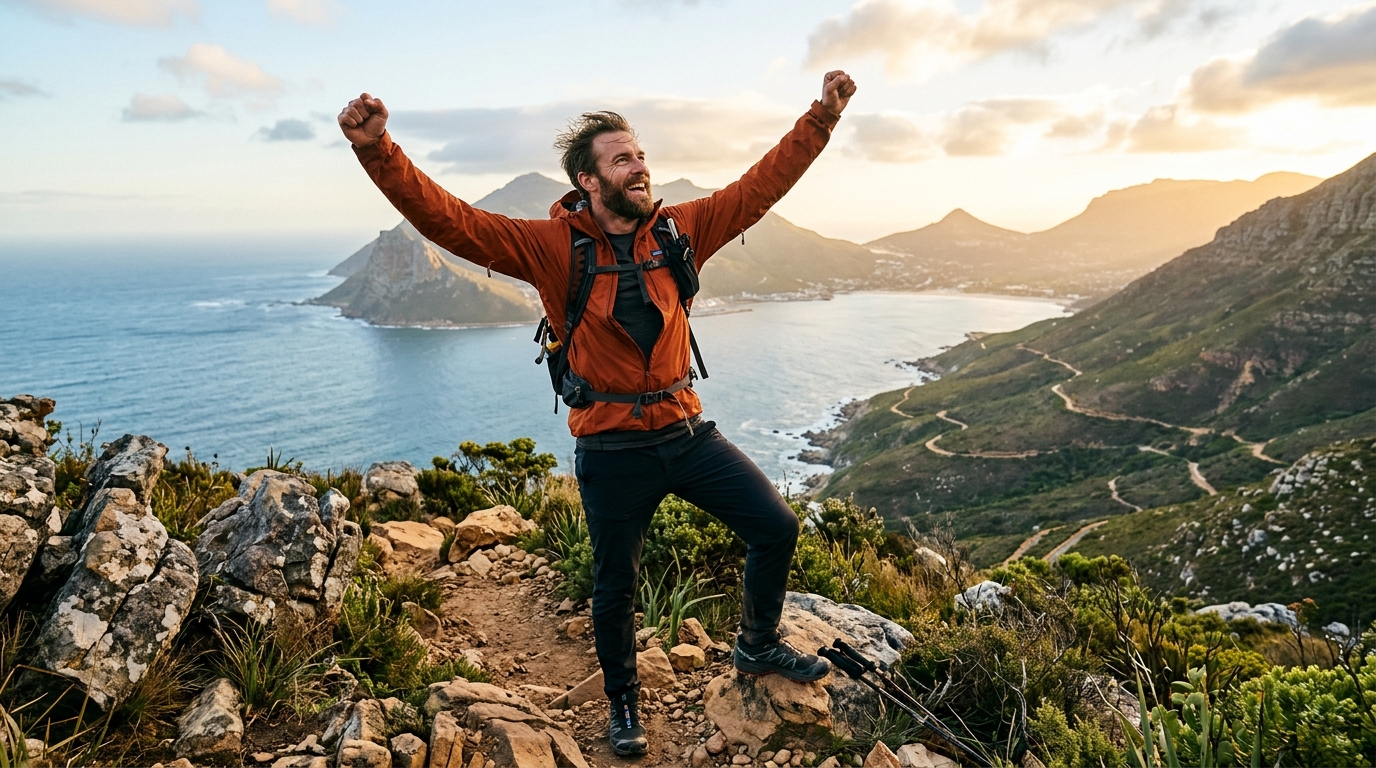 confident man with renewed vitality outdoors