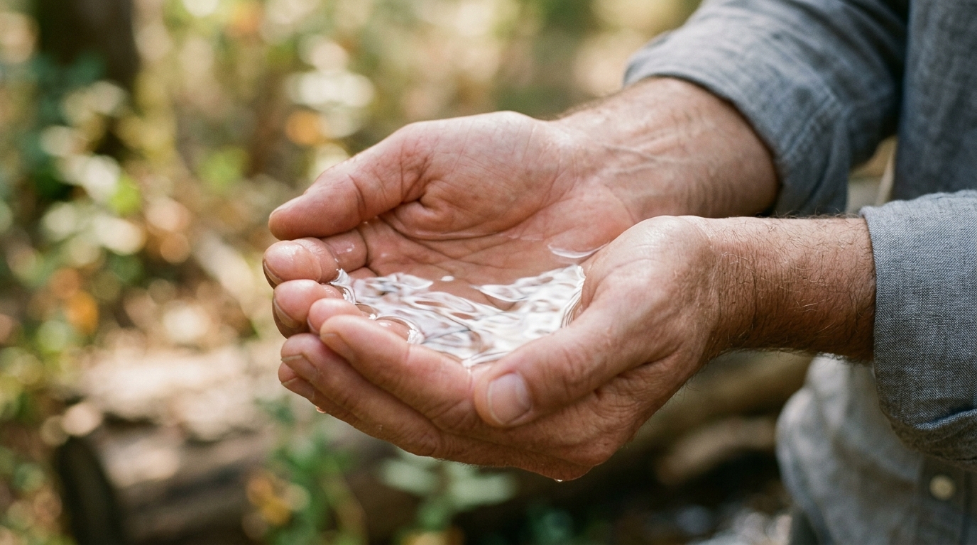 hands holding water suggesting healing and restoration