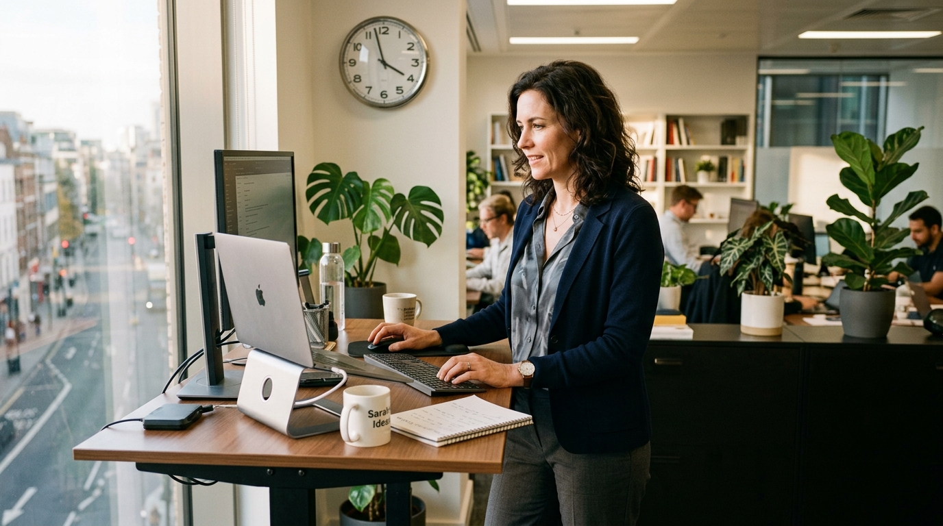 woman working with focus during typical energy crash time