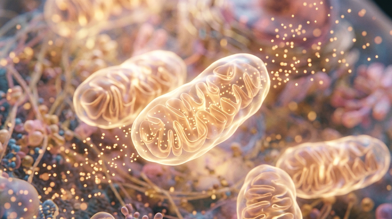 abstract cellular energy production visualization