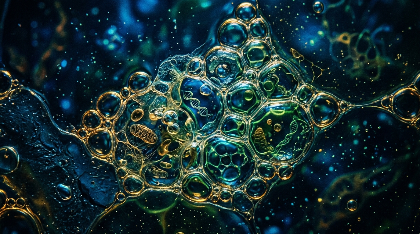 cellular structures molecular formations water droplets