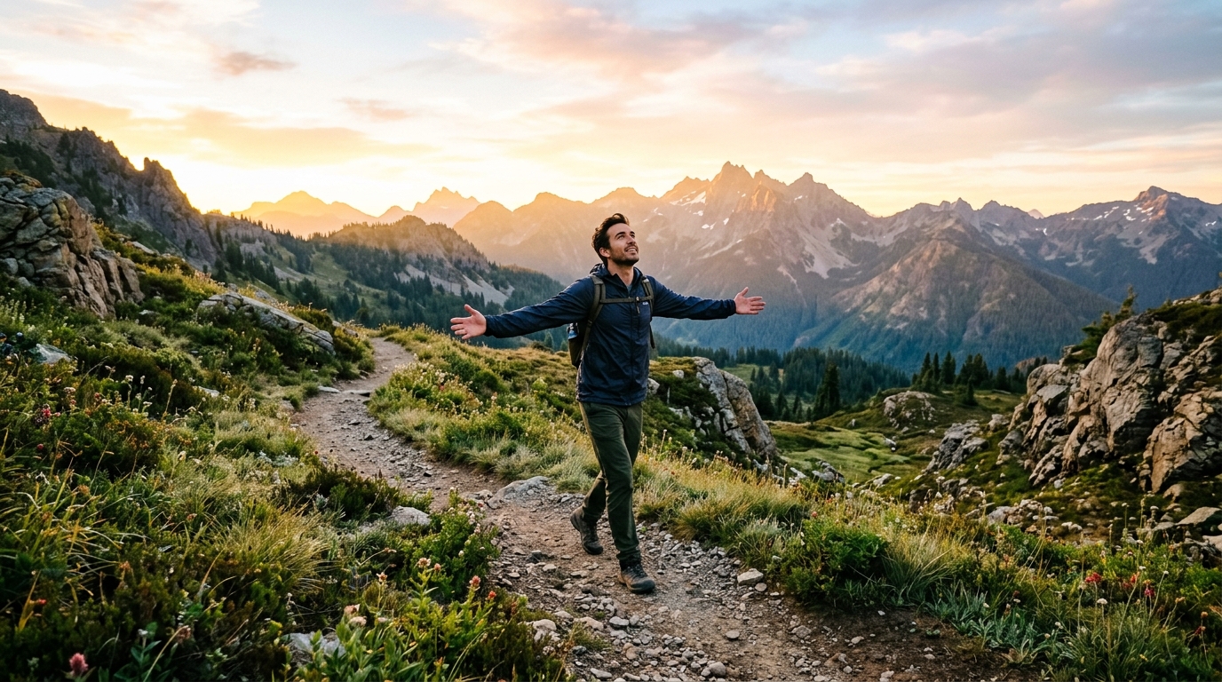 man experiencing renewed vitality in nature