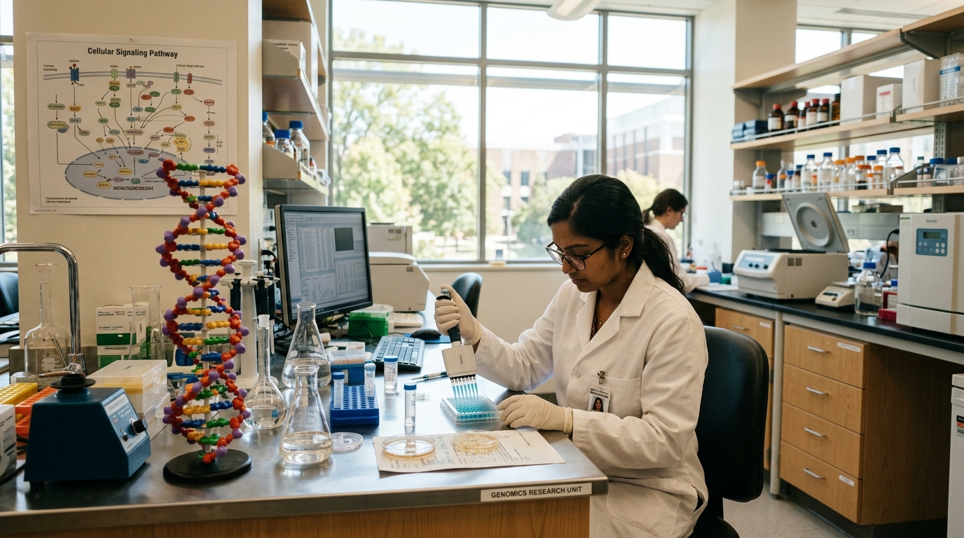 laboratory research setting with scientific equipment