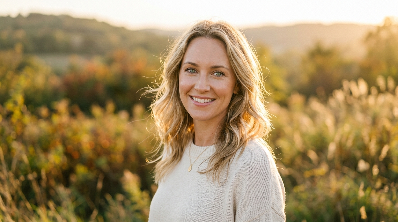 woman with clear bright eyes showing cellular energy optimization