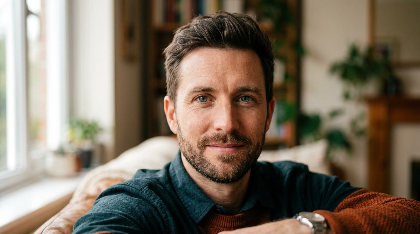 man with clear confident expression showing mental clarity