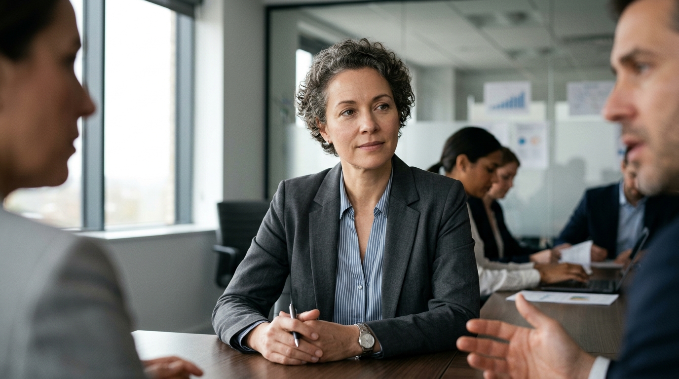 woman maintaining composure during stressful situation