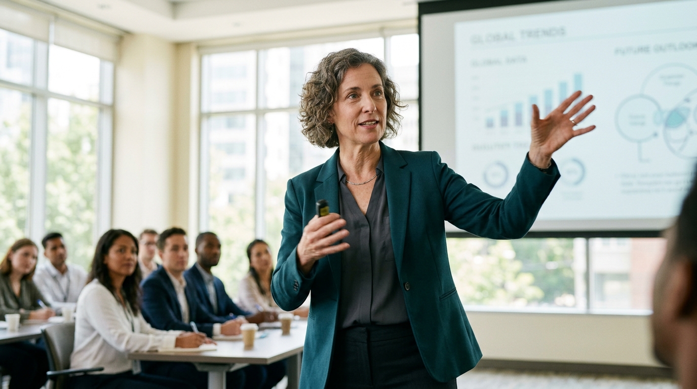 woman presenting confidently mental clarity business