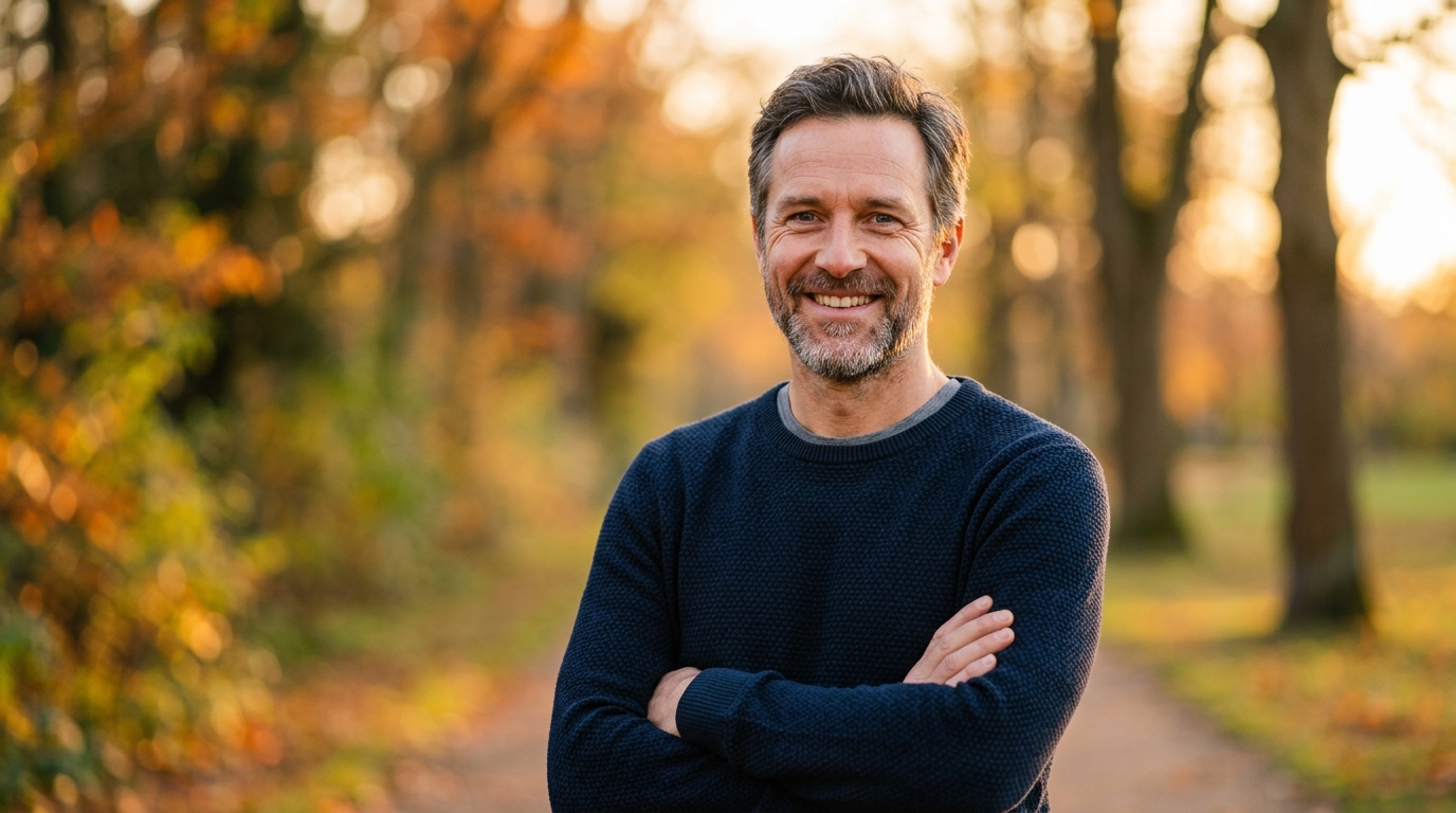 confident man genuine smile cognitive wellness