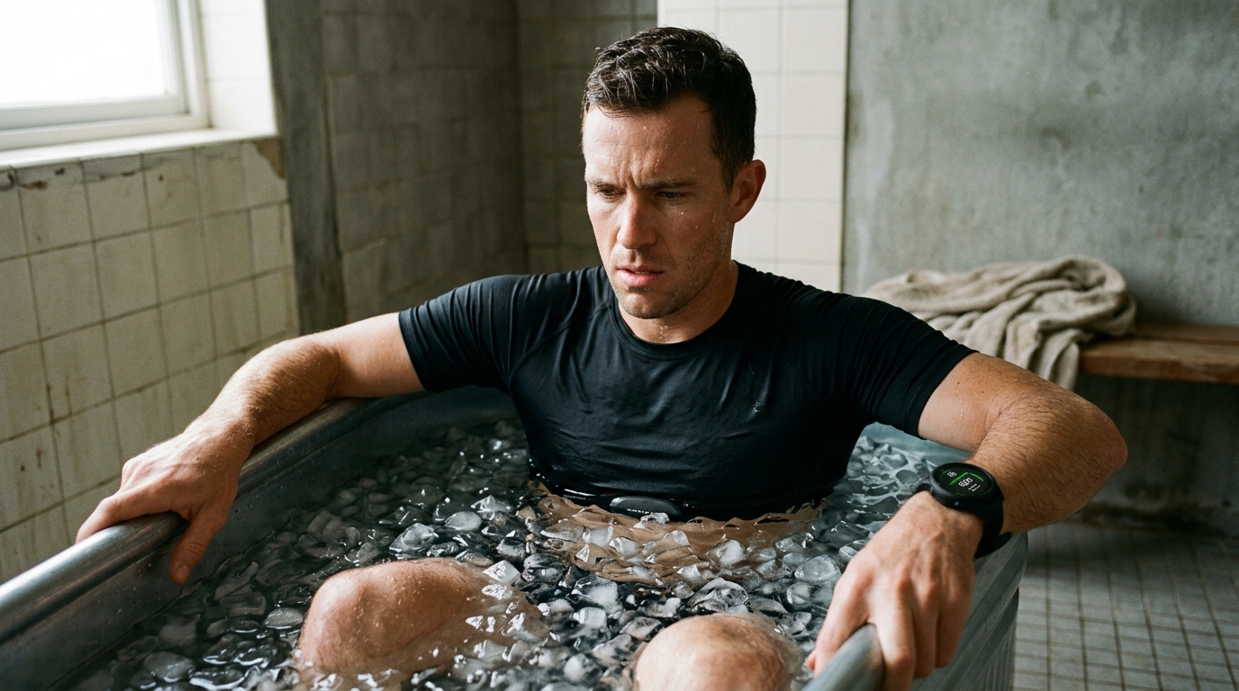 Athlete using traditional recovery methods still showing fatigue