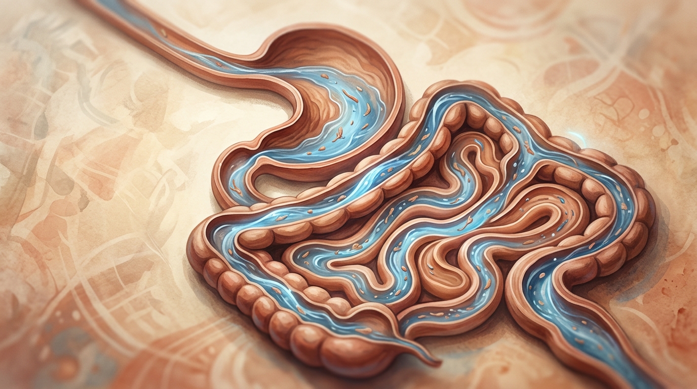 digestive tract cross section water channels flow