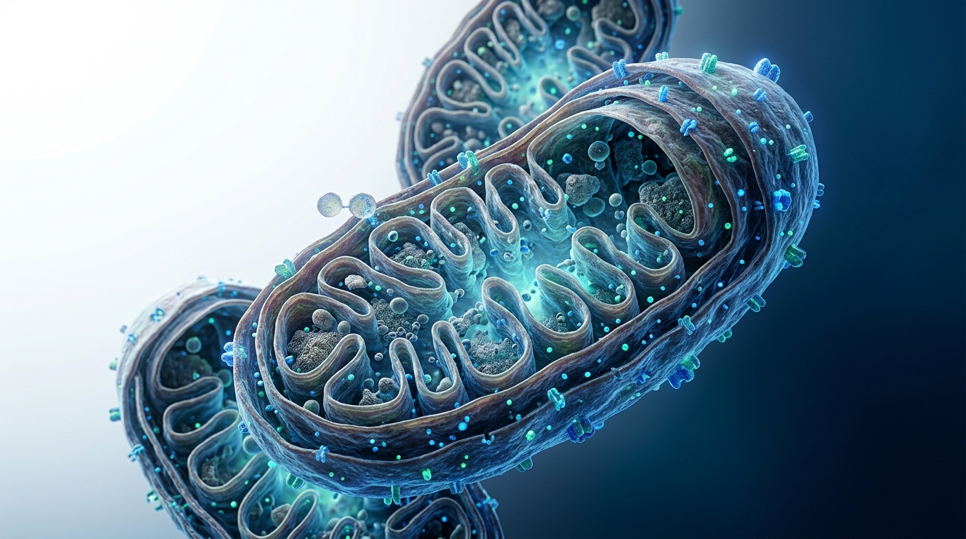 Abstract cellular structures showing mitochondrial membranes
