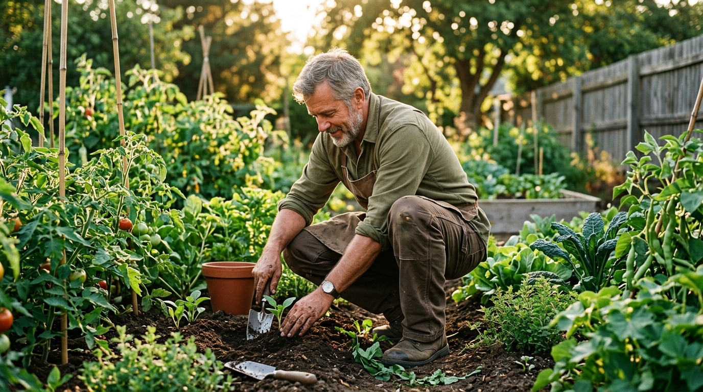 Man gardening with ease and comfortable movement