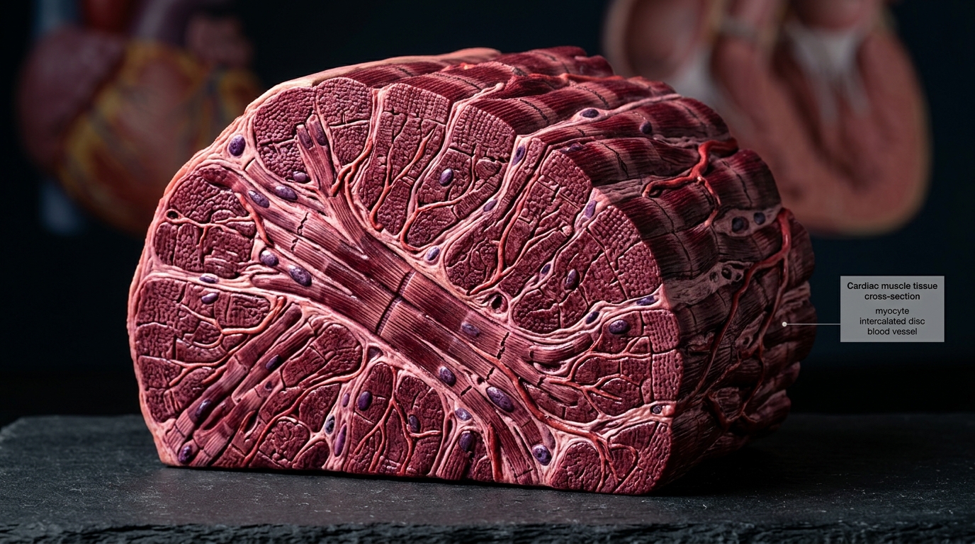 detailed heart muscle tissue structure