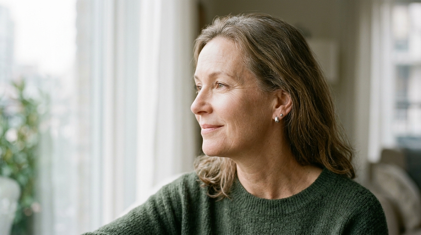 Woman in profile showing natural healthy skin glow