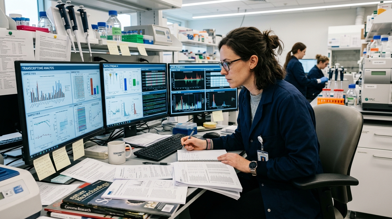 scientist woman analyzing cognitive performance research data