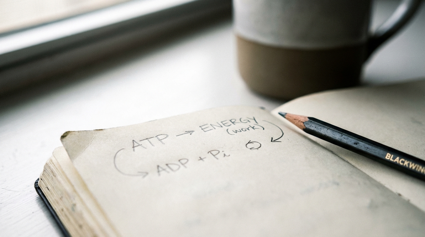 Notebook sketch explaining brain energy at a glance