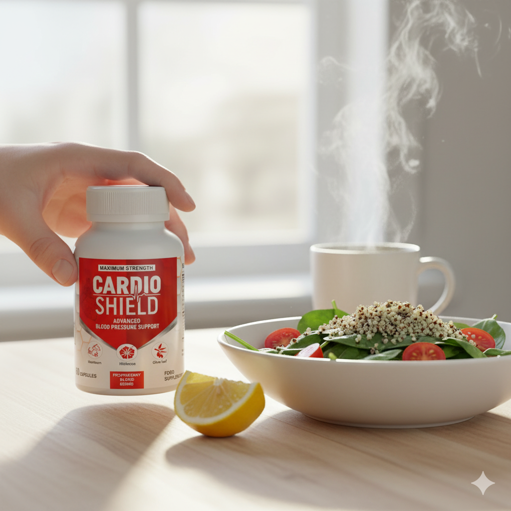 Plant-forward daily capsule beside lemony lunch salad