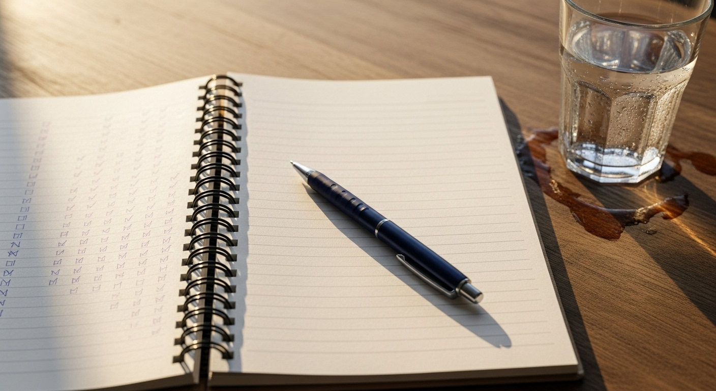 Simple notebook ticks tracking brain productivity gains over months.