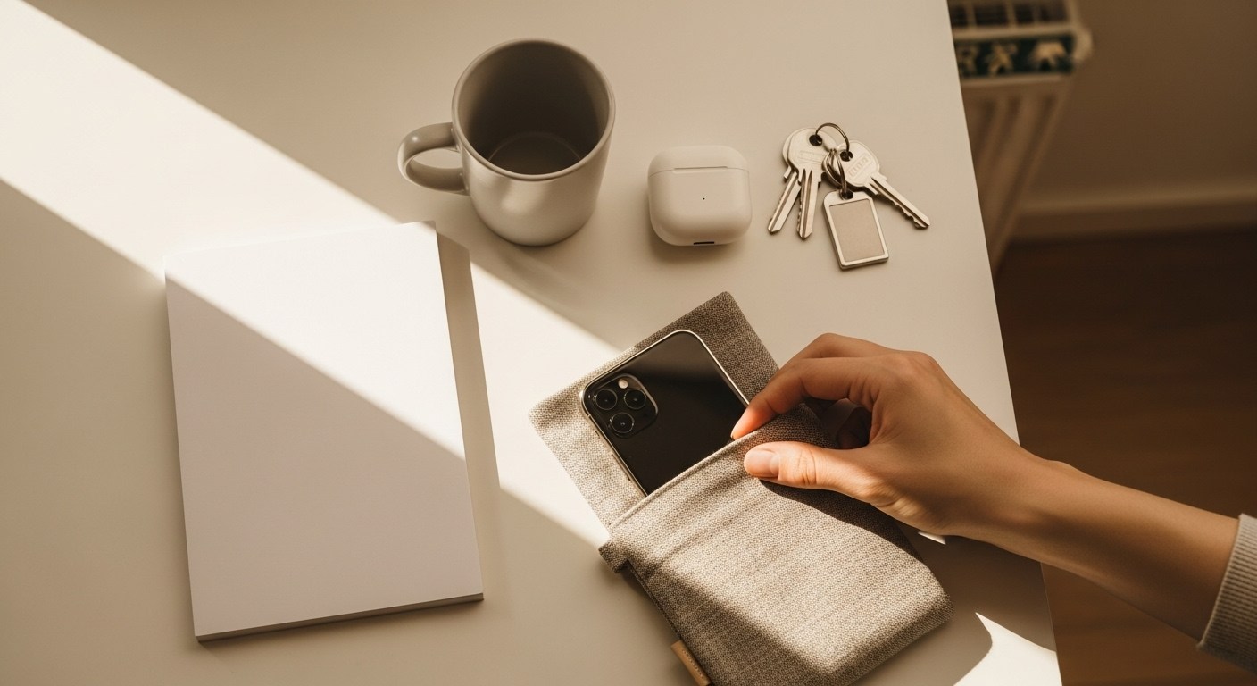 Simple desk cues setting three anchors for brain productivity.