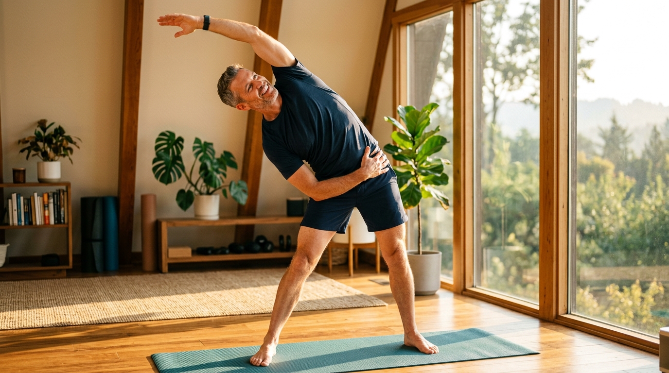 energized man morning exercise natural vitality