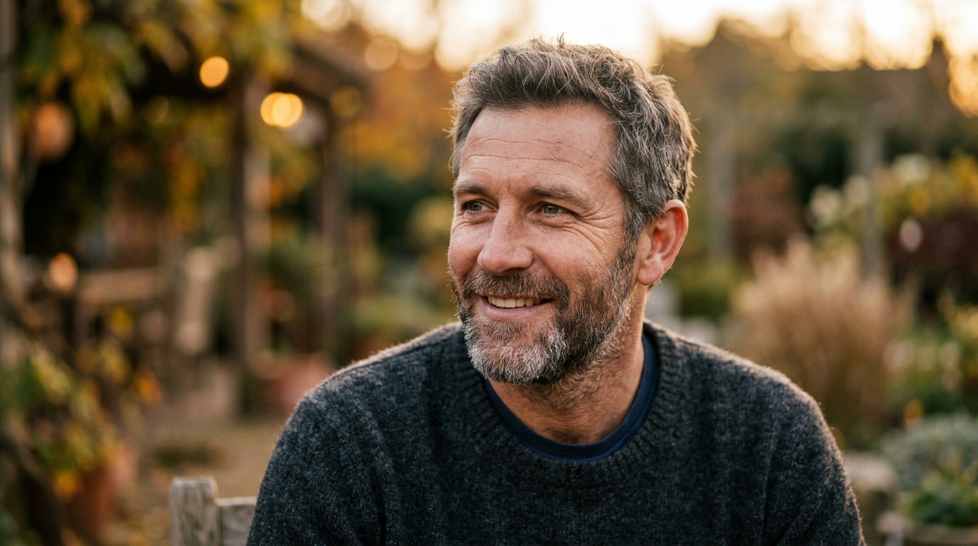 confident man genuine satisfaction restored vitality